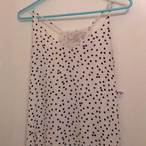 Loft White Star Tank Top Flowy Size Small Petite